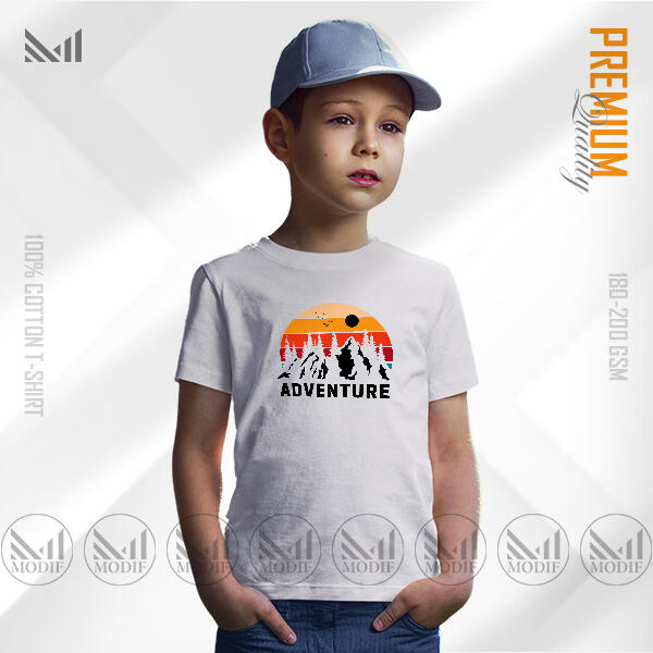 Adventure Kids Graphic T-Shirt Made With Premium Cotton Unisex Round Neck Short Sleeve