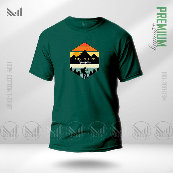 Adventure Mountain Adult Graphic T-Shirt Made With Premium Cotton Unisex Round Neck Short Sleeve