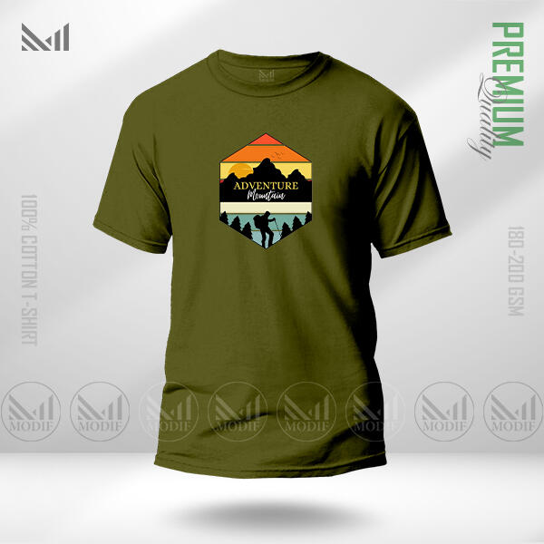 Adventure Mountain Adult Graphic T-Shirt Made With Premium Cotton Unisex Round Neck Short Sleeve