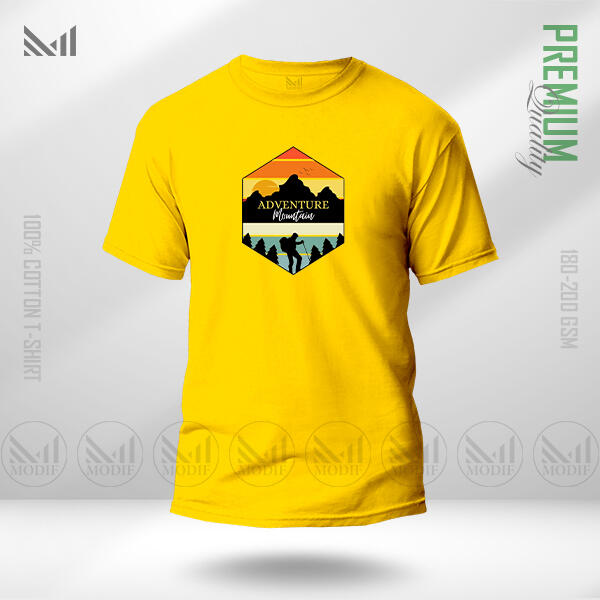 Adventure Mountain Adult Graphic T-Shirt Made With Premium Cotton Unisex Round Neck Short Sleeve