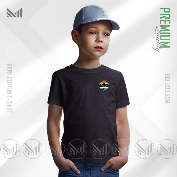 Adventure Mountain Kids Classic T-Shirt Made With Premium Cotton Unisex Round Neck Short Sleeve
