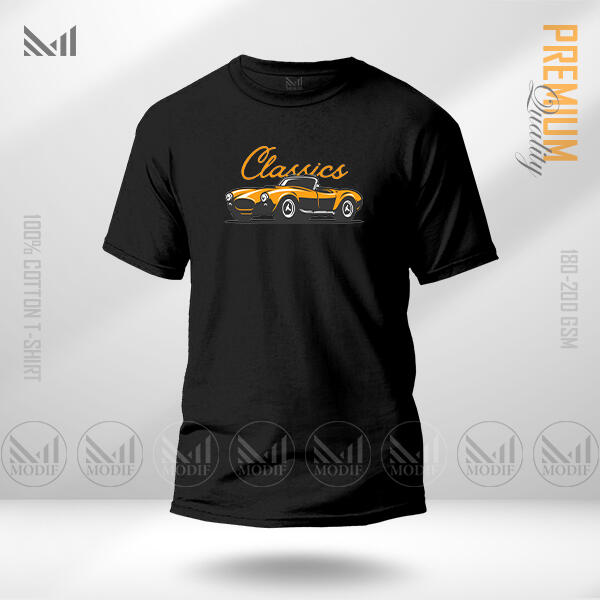 Classic Car Graphic T-Shirt Made With Premium Cotton Unisex Round Neck Short Sleeve