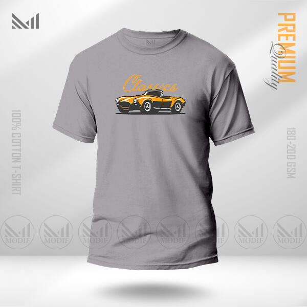 Classic Car Graphic T-Shirt Made With Premium Cotton Unisex Round Neck Short Sleeve