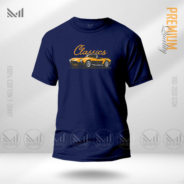 Classic Car Graphic T-Shirt Made With Premium Cotton Unisex Round Neck Short Sleeve