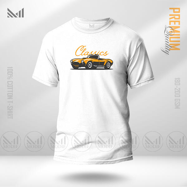 Classic Car Graphic T-Shirt Made With Premium Cotton Unisex Round Neck Short Sleeve