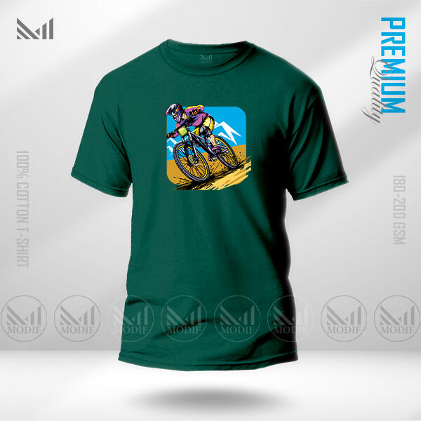 Cyclist Adult Graphic T-Shirt Made With Premium Cotton Unisex Round Neck Short Sleeve
