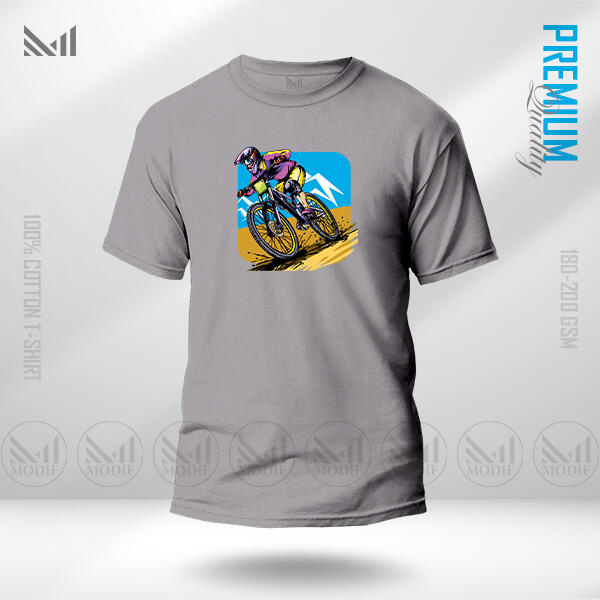 Cyclist Adult Graphic T-Shirt Made With Premium Cotton Unisex Round Neck Short Sleeve