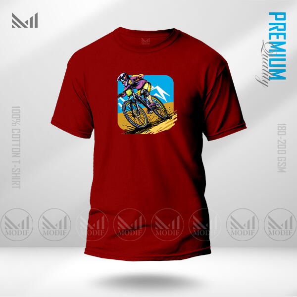 Cyclist Adult Graphic T-Shirt Made With Premium Cotton Unisex Round Neck Short Sleeve