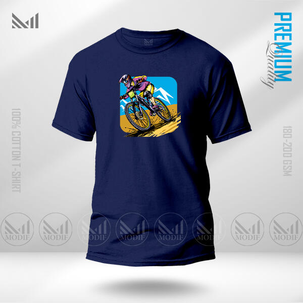 Cyclist Adult Graphic T-Shirt Made With Premium Cotton Unisex Round Neck Short Sleeve