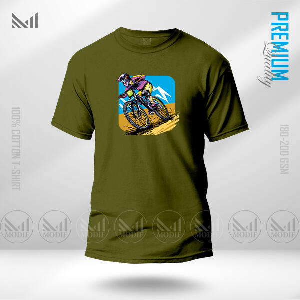 Cyclist Adult Graphic T-Shirt Made With Premium Cotton Unisex Round Neck Short Sleeve