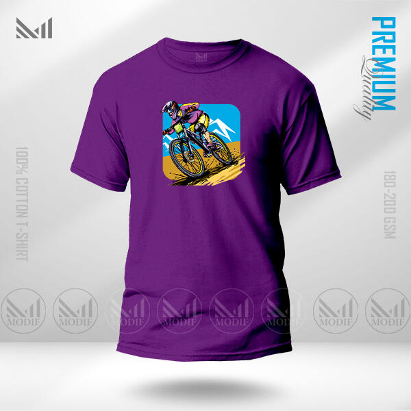 Cyclist Adult Graphic T-Shirt Made With Premium Cotton Unisex Round Neck Short Sleeve