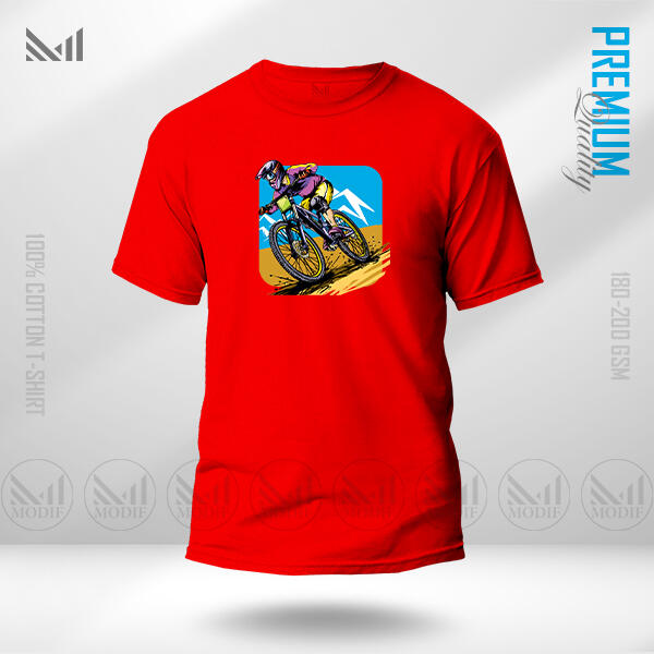 Cyclist Adult Graphic T-Shirt Made With Premium Cotton Unisex Round Neck Short Sleeve