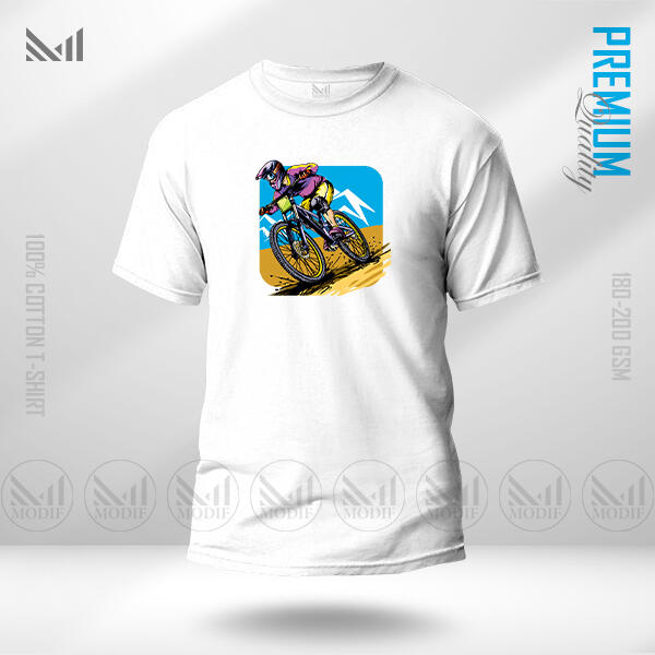 Cyclist Adult Graphic T-Shirt Made With Premium Cotton Unisex Round Neck Short Sleeve