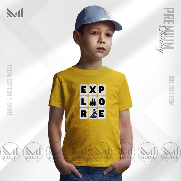 Explore Kids Graphic T-Shirt Made With Premium Cotton Unisex Round Neck Short Sleeve