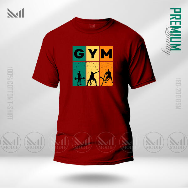 Gym Sports Graphic  T-Shirt Made With Premium Cotton Unisex Round Neck Short Sleeve