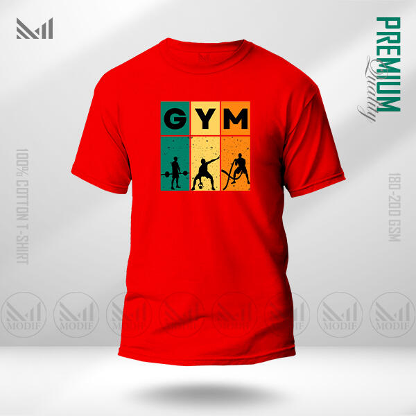 Gym Sports Graphic  T-Shirt Made With Premium Cotton Unisex Round Neck Short Sleeve