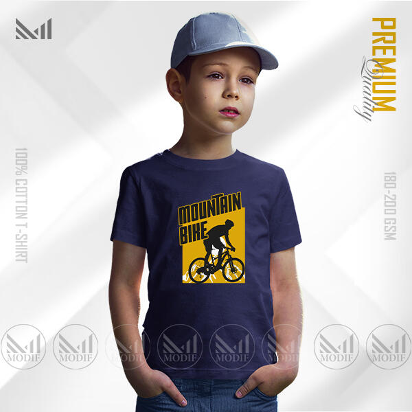 Mountain Bike Kids Graphic T-Shirt Made With Premium Cotton Unisex Round Neck Short Sleeve