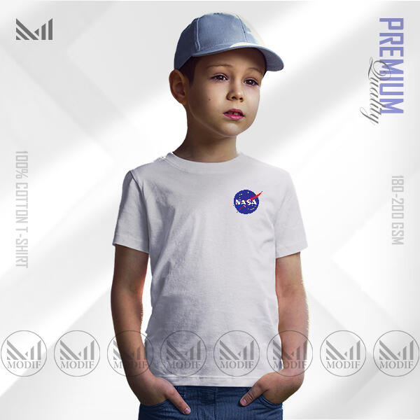 Nasa Kids Classic T-Shirt Made With Premium Cotton Unisex Round Neck Short Sleeve