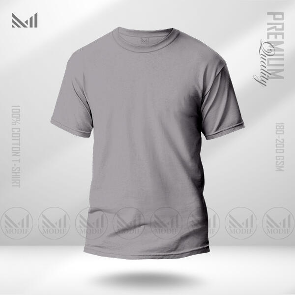 Plain T-shirt premium cotton unisex round neck short sleeve
