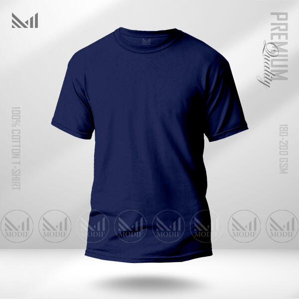 Plain T-shirt premium cotton unisex round neck short sleeve