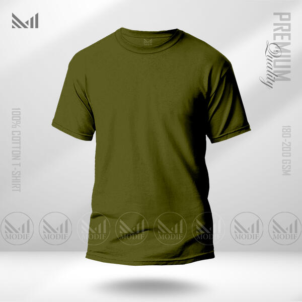 Plain T-shirt premium cotton unisex round neck short sleeve