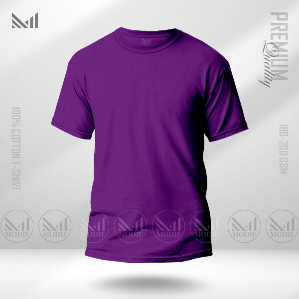 Plain T-shirt premium cotton unisex round neck short sleeve