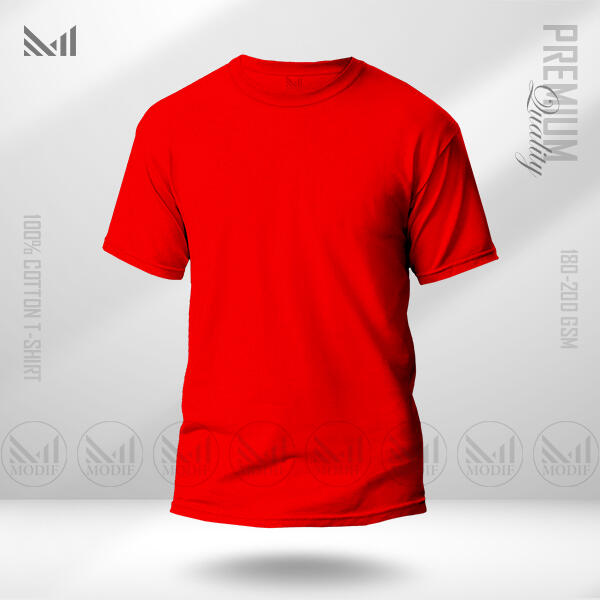 Plain T-shirt premium cotton unisex round neck short sleeve