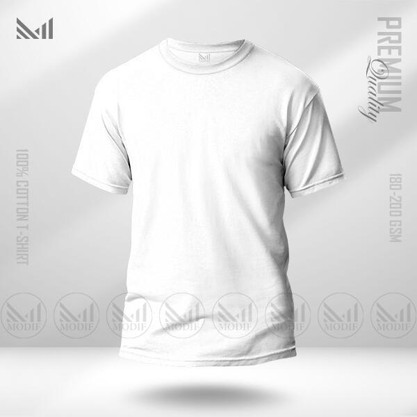 Plain T-shirt premium cotton unisex round neck short sleeve