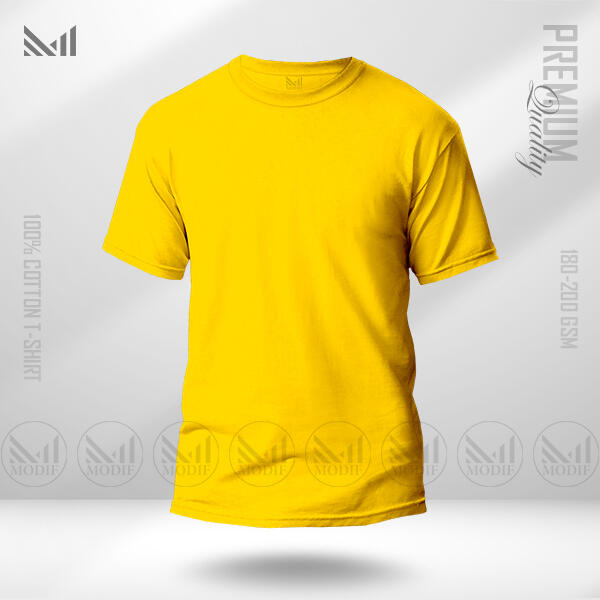 Plain T-shirt premium cotton unisex round neck short sleeve
