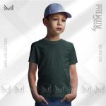 Green Kids Plain T-Shirt Premium Cotton Unisex Round Neck Short Sleeve