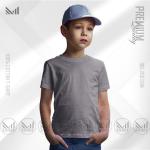 Grey Kids Plain T-Shirt Premium Cotton Unisex Round Neck Short Sleeve