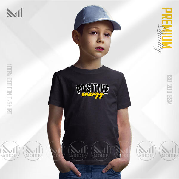 Positive Energy Kids Graphic T-Shirt Made With Premium Cotton Unisex Round Neck Short Sleeve
