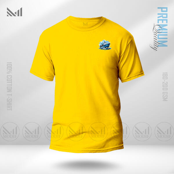 Retro Ship Adult Classic T-Shirt Made With Premium Cotton Unisex Round Neck Short Sleeve