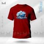 Retro Ship Graphic T-Shirt Made With Premium Cotton Unisex Round Neck Short Sleeve