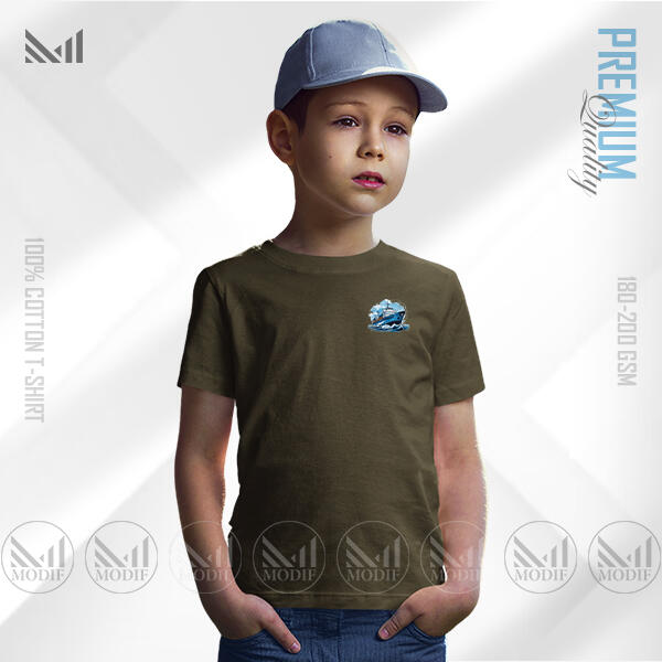 Retro Ship Kids Classic T-Shirt Made With Premium Cotton Unisex Round Neck Short Sleeve