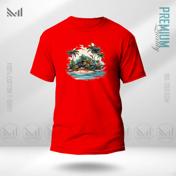 Sea Beach Adult Graphic T-Shirt Made With Premium Cotton Unisex Round Neck Short Sleeve