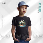 Sea Beach Kids Graphic T-Shirt Made With Premium Cotton Unisex Round Neck Short Sleeve