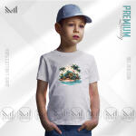 Sea Beach Kids Graphic T-Shirt Made With Premium Cotton Unisex Round Neck Short Sleeve