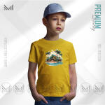 Sea Beach Kids Graphic T-Shirt Made With Premium Cotton Unisex Round Neck Short Sleeve