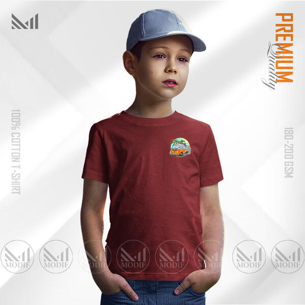 Vintage Bus Kids Classic T-Shirt Made With Premium Cotton Unisex Round Neck Short Sleeve